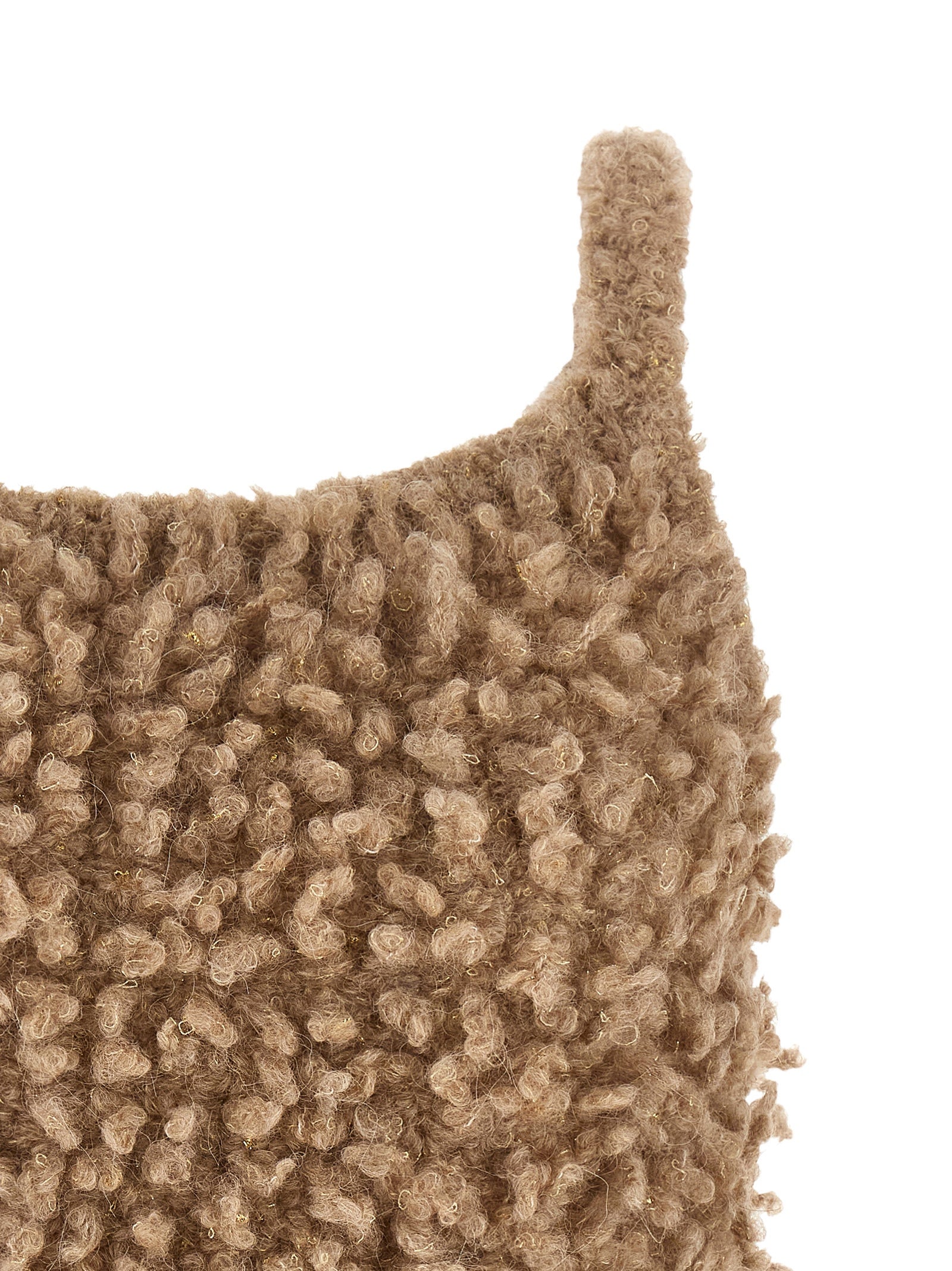 Beige Wool Sleeveles Sweater
