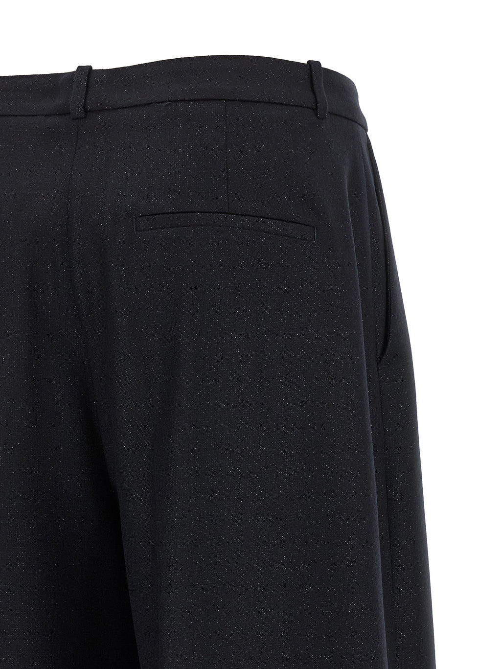 Blue Virgin Wool Casual Pants