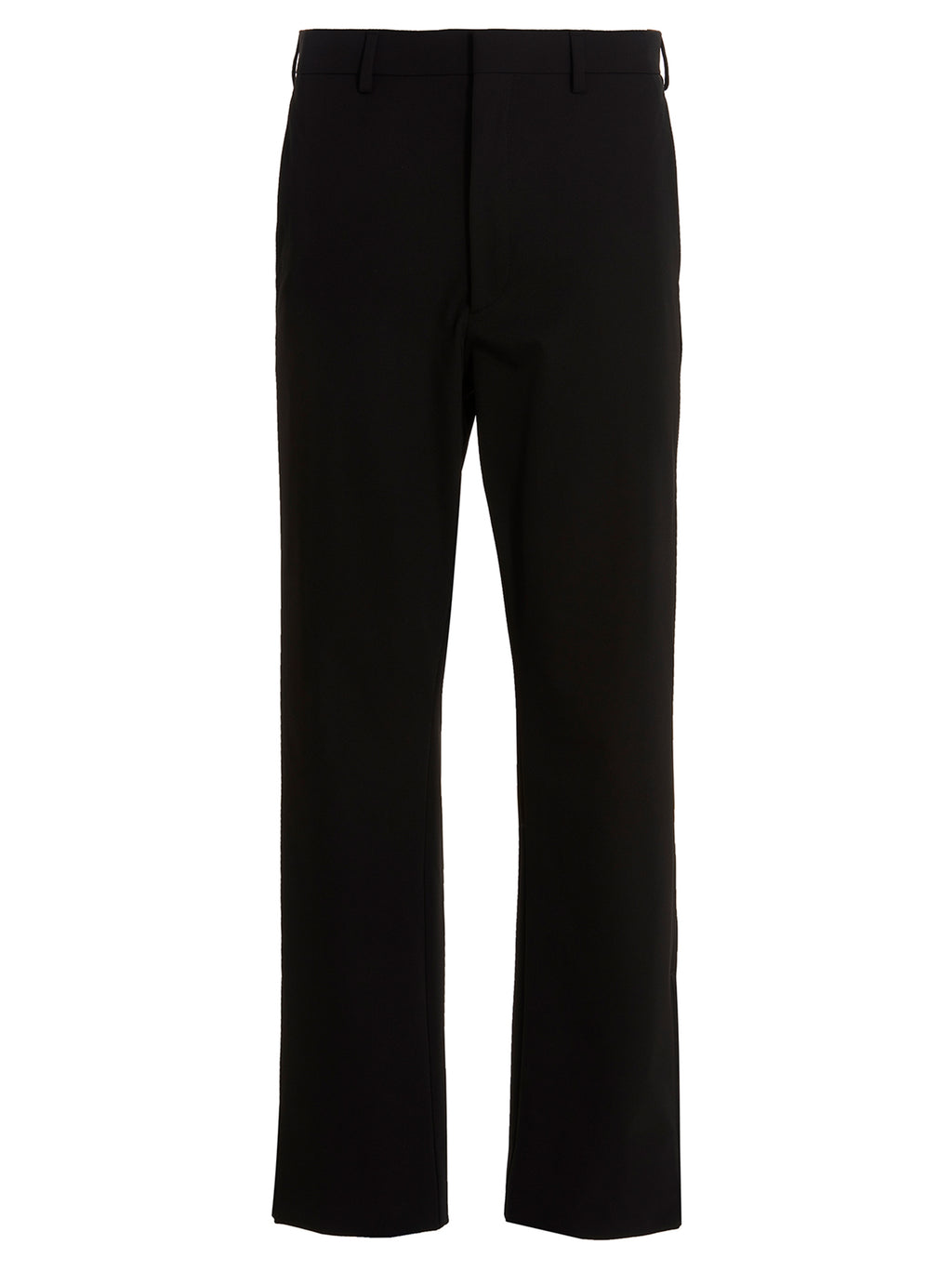 Black Polyester Casual Pants
