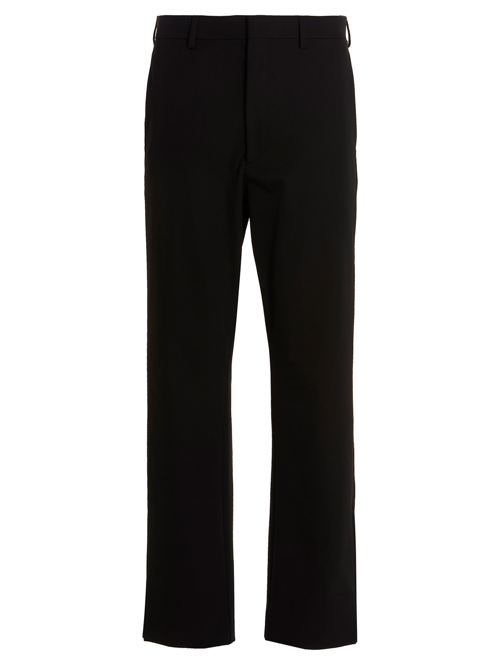Black Polyester Casual Pants