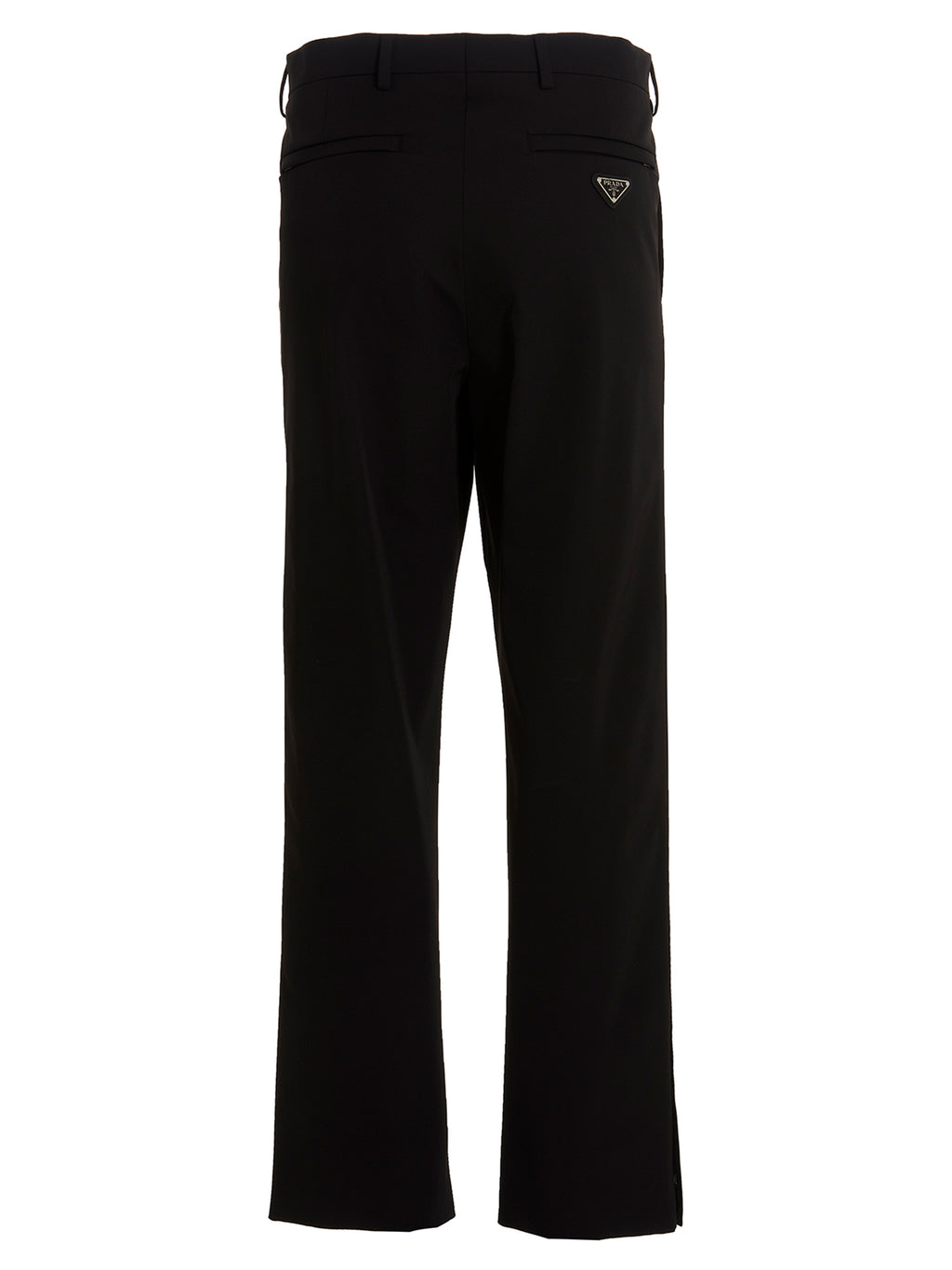 Black Polyester Casual Pants
