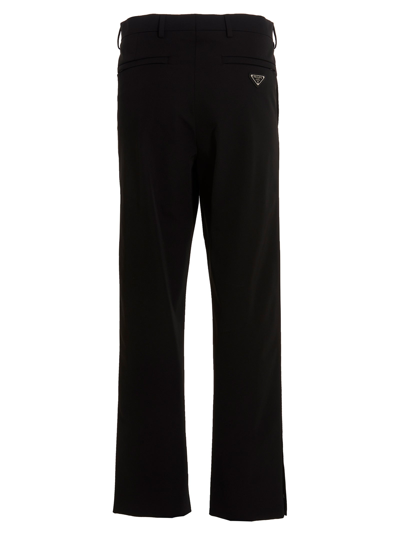 Black Polyester Casual Pants