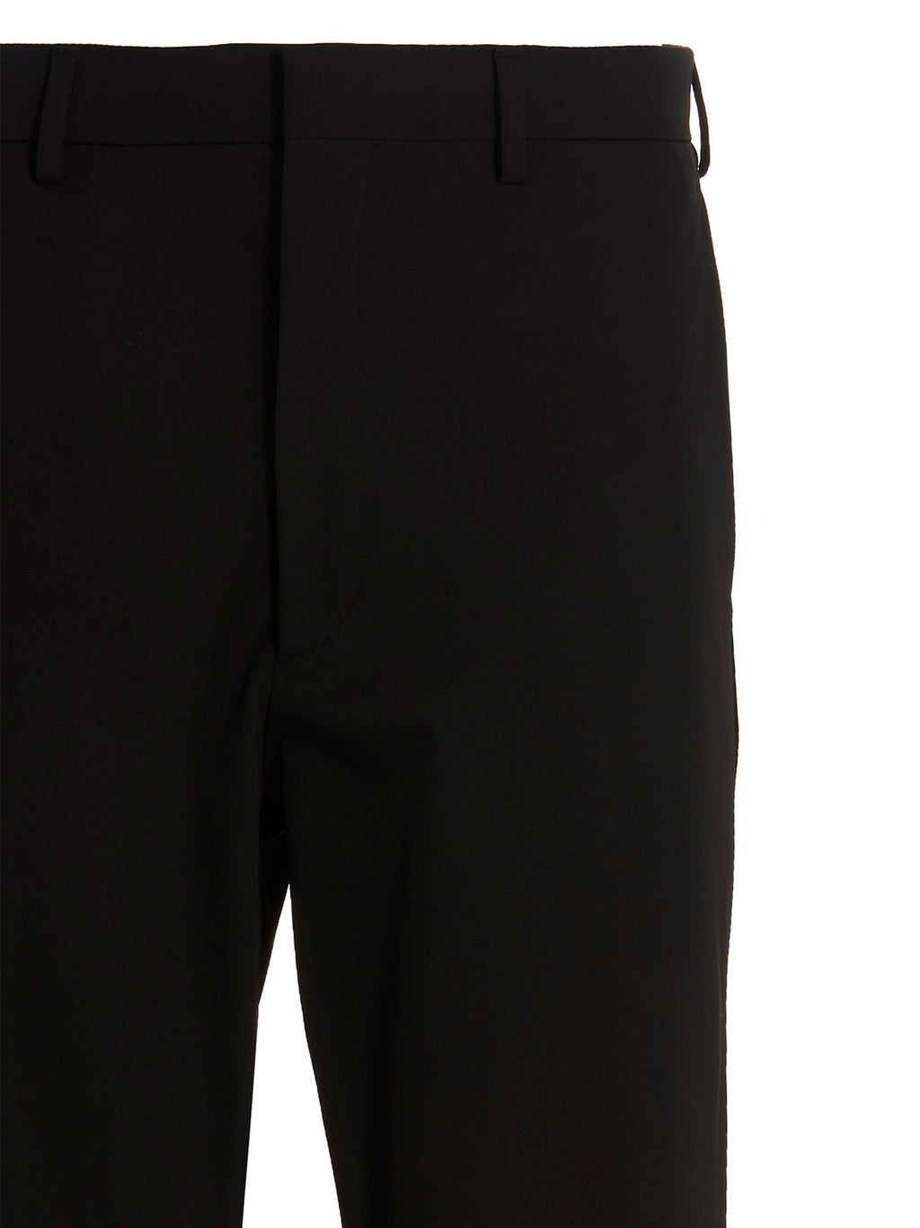 Black Polyester Casual Pants