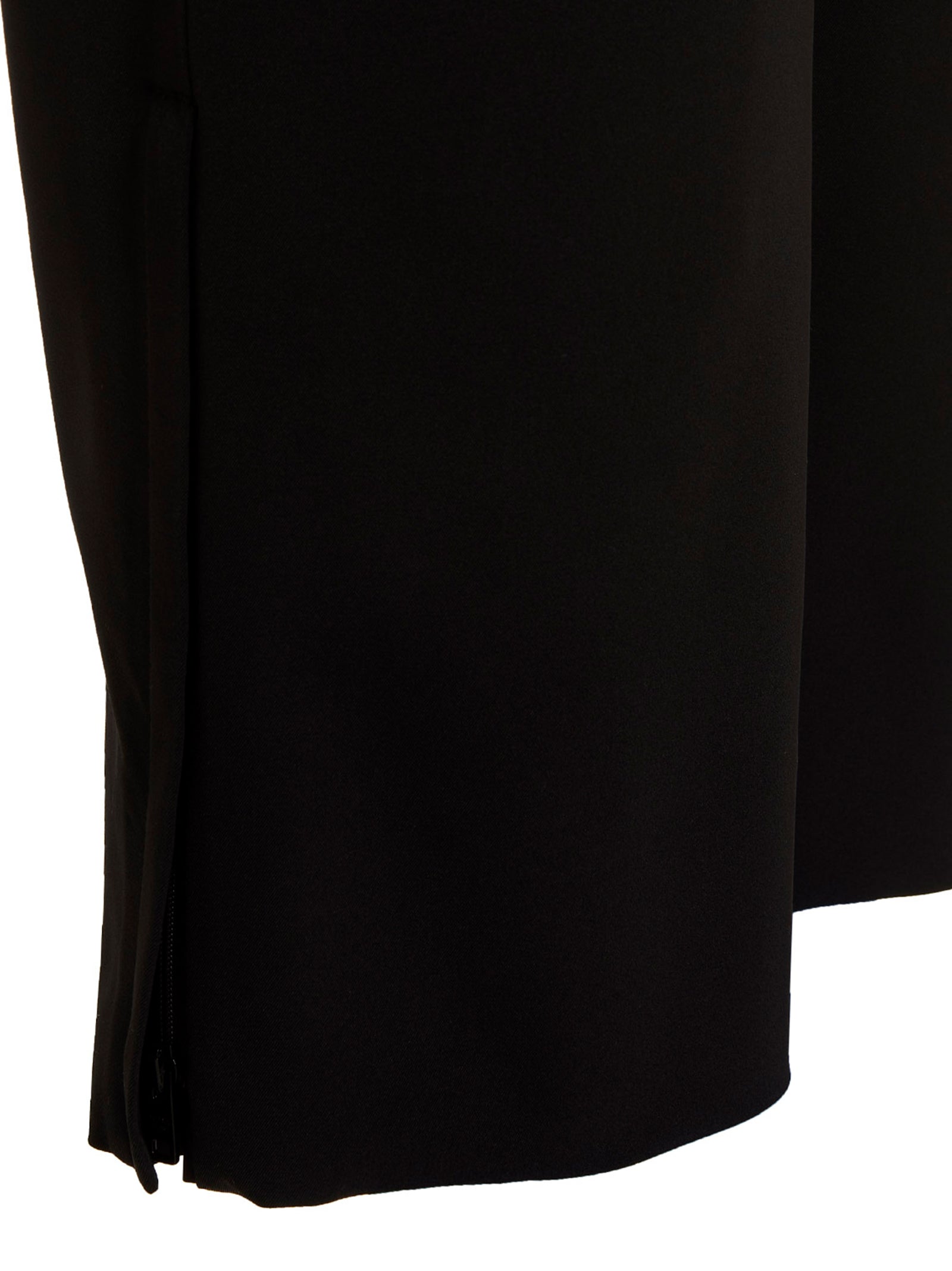 Black Polyester Casual Pants
