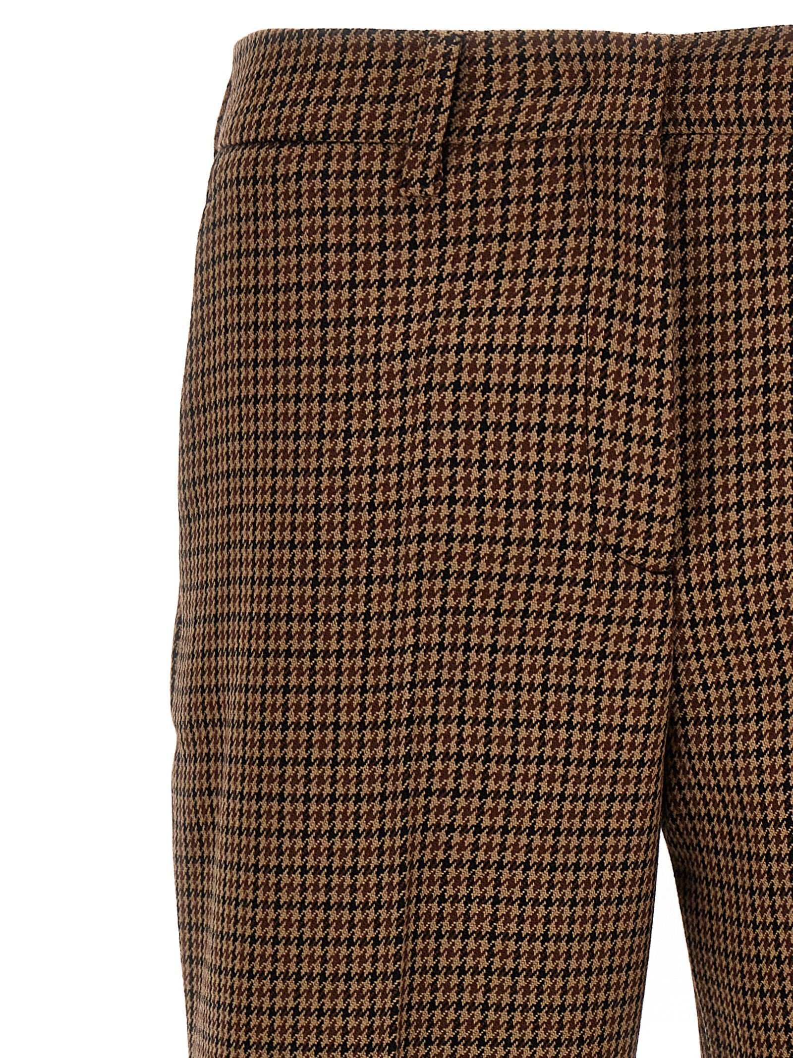 Brown Virgin Wool Casual Pants