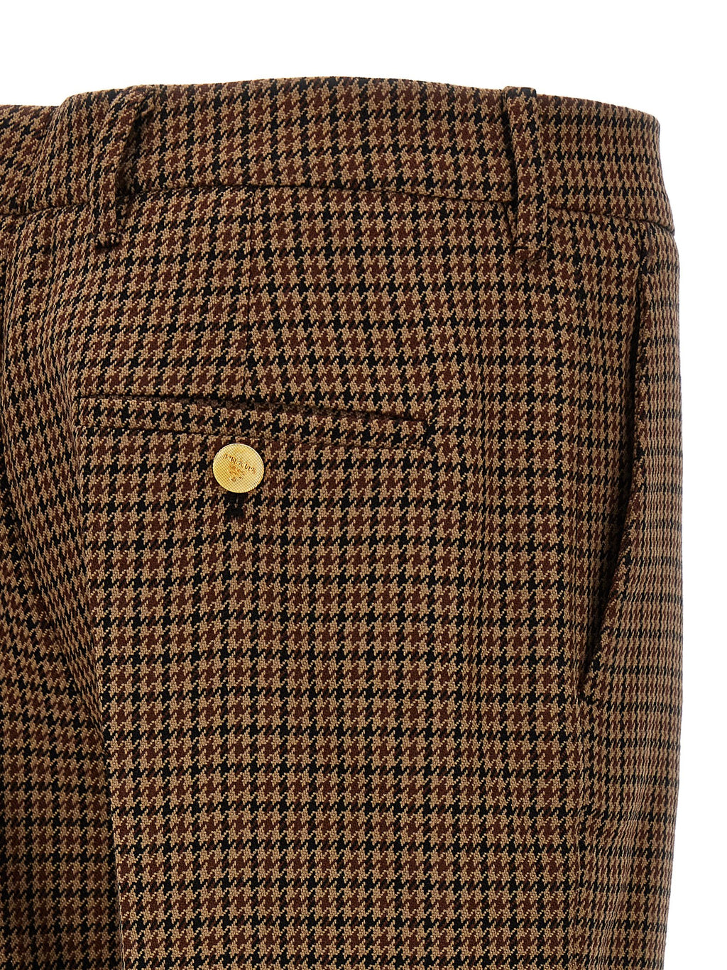 Brown Virgin Wool Casual Pants