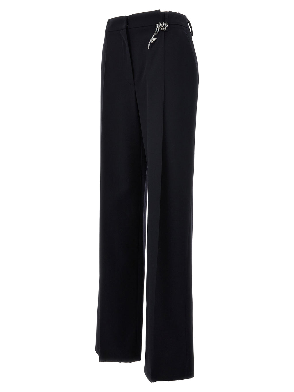 Blue Wool Casual Pants