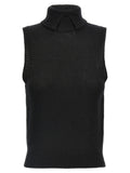 Black Cashmere Sleeveless Jacket