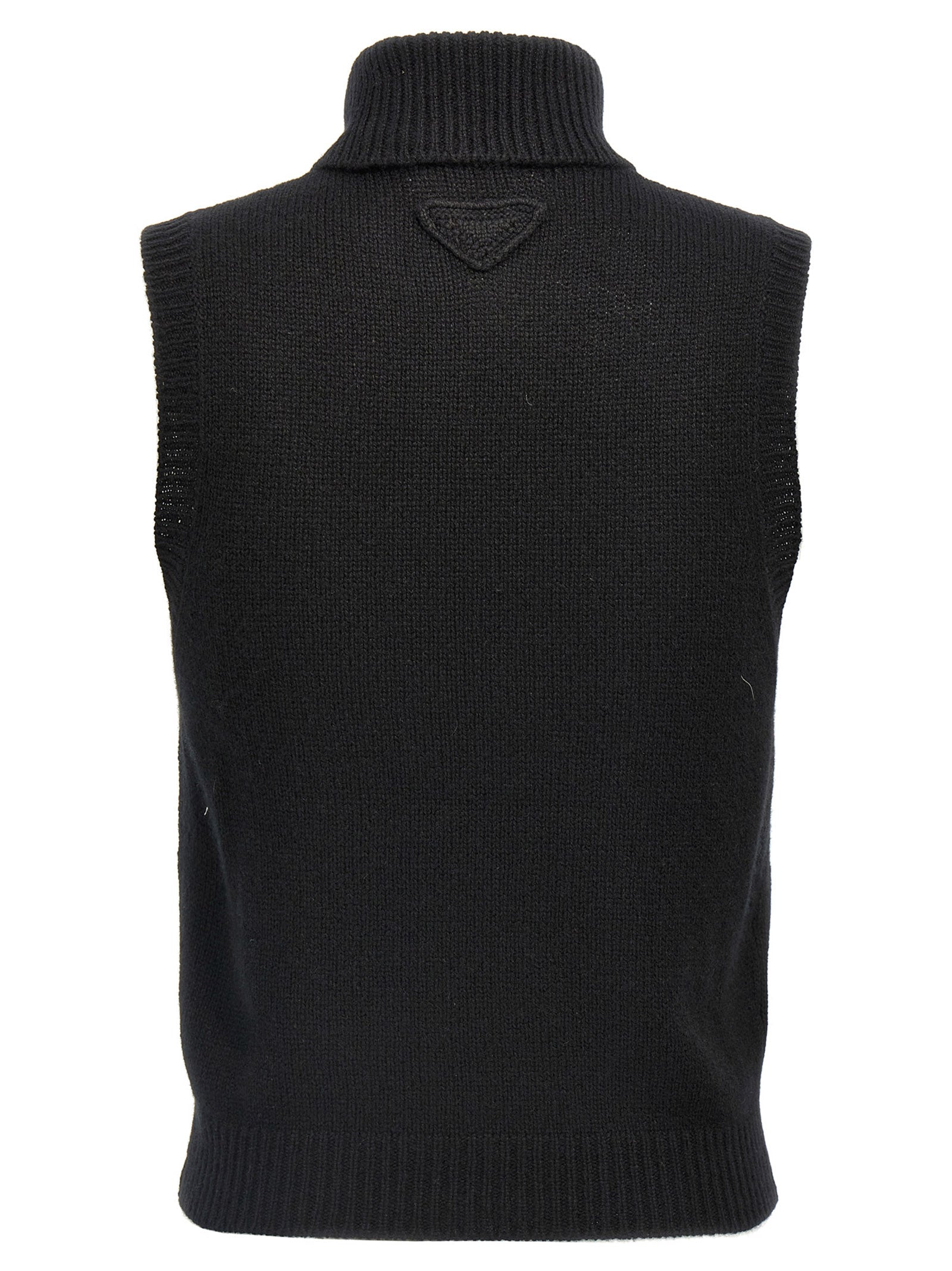 Black Cashmere Sleeveless Jacket