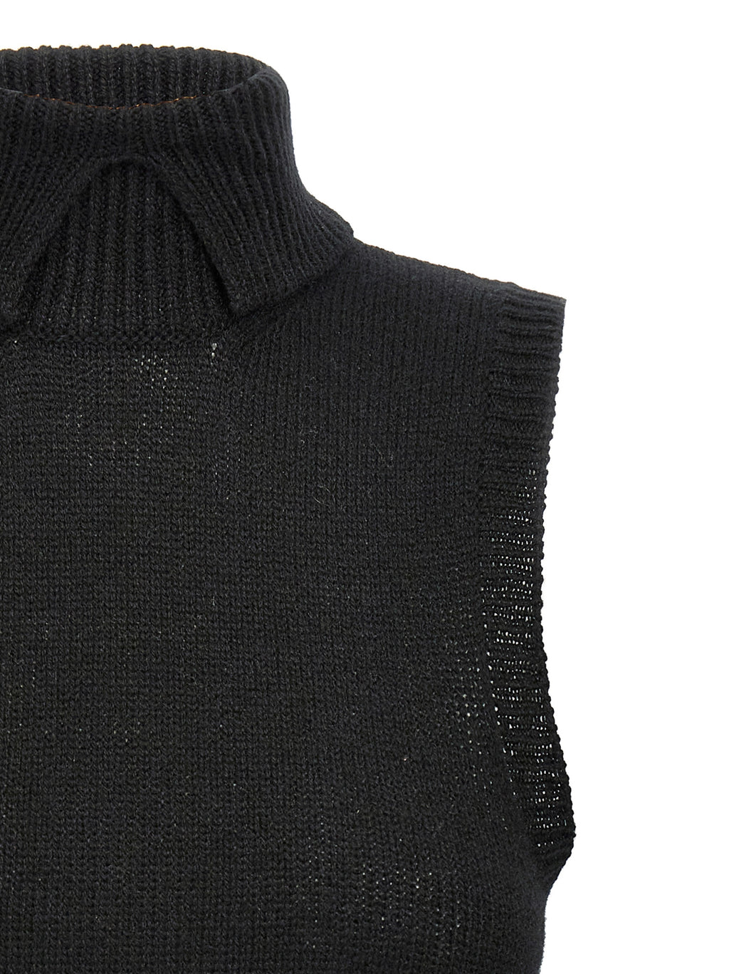 Black Cashmere Sleeveless Jacket