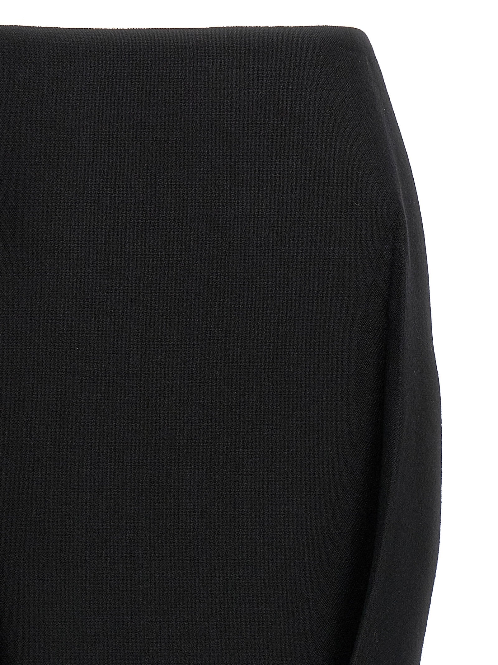 Black Virgin Wool Midi Skirt