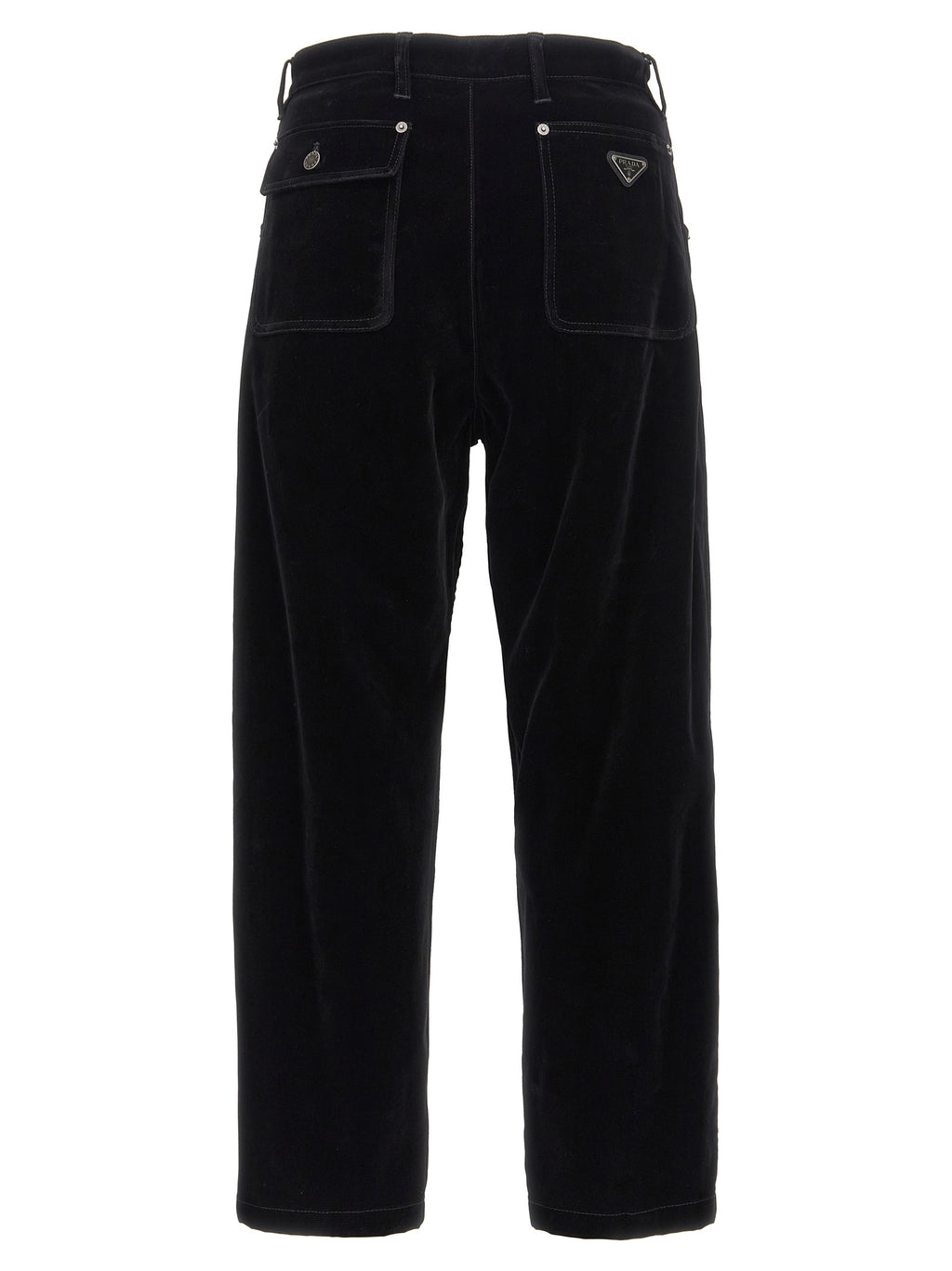 Black Cotton Casual Pants