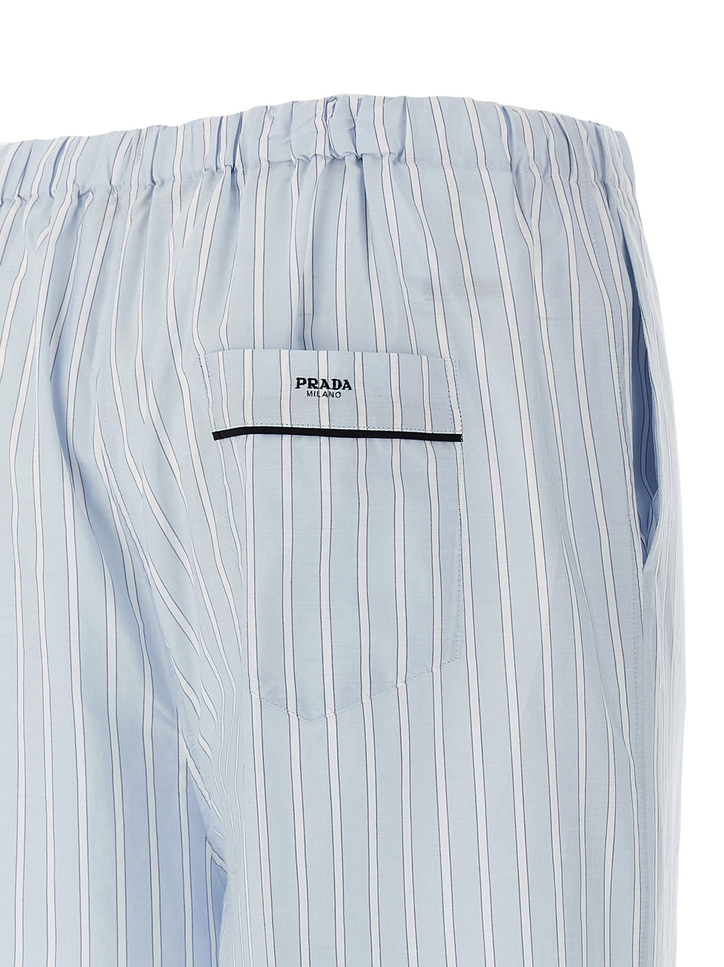 Blue Cotton Casual Pants