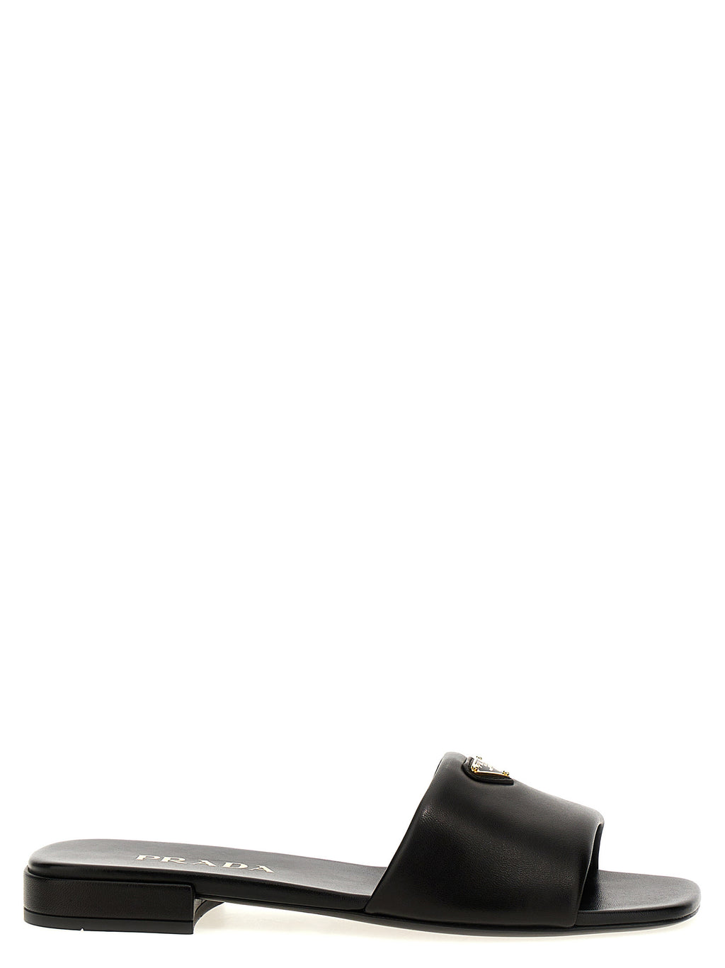 Black Lamb Leather Slides