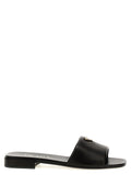 Black Lamb Leather Slides