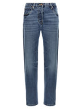 Blue Cotton Straight-Leg Jeans