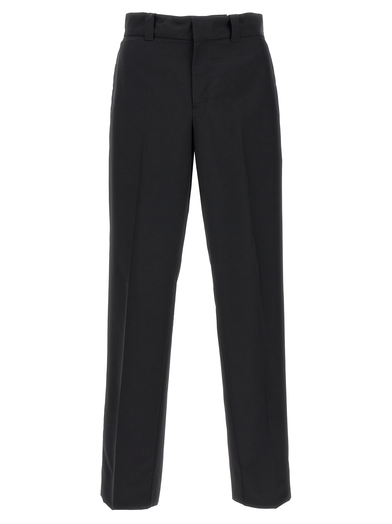 Black Virgin Wool Casual Pants