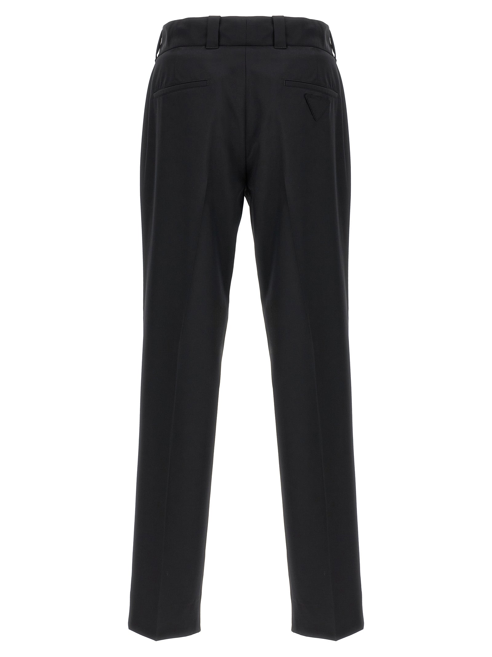 Black Virgin Wool Casual Pants