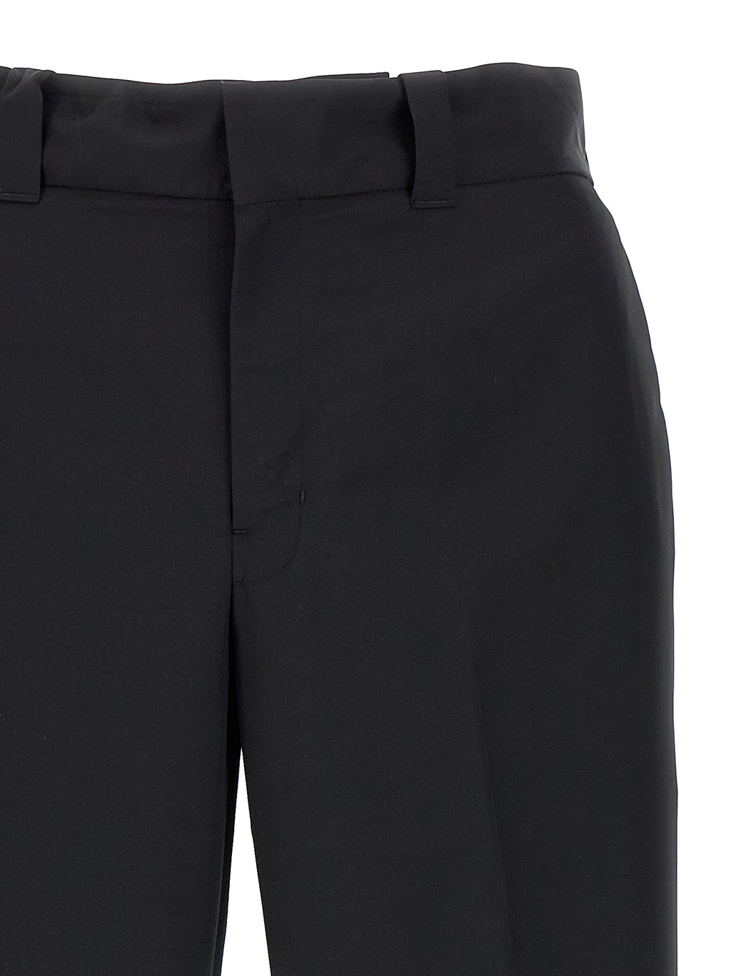 Black Virgin Wool Casual Pants