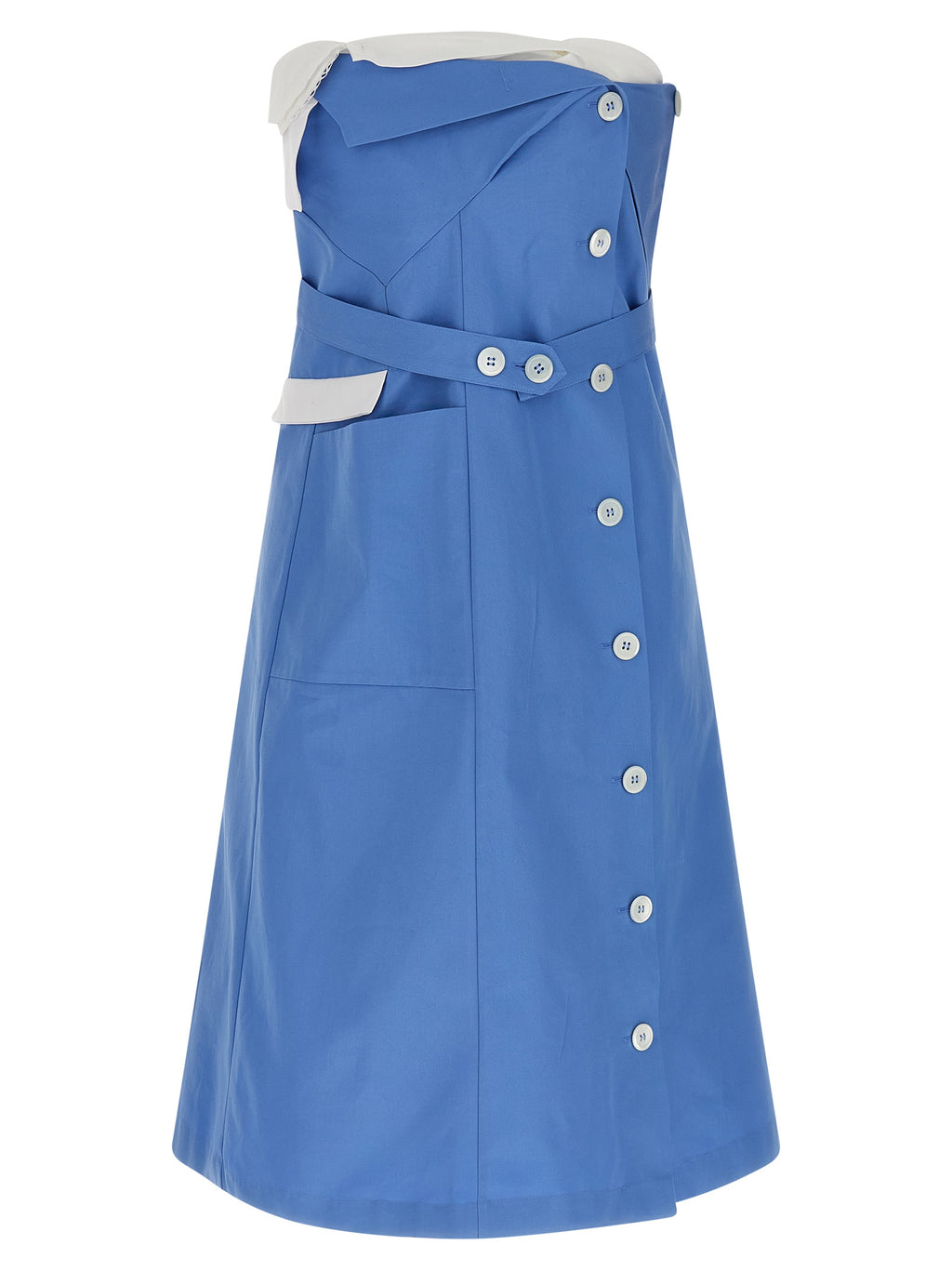 Blue Cotton Short Dress