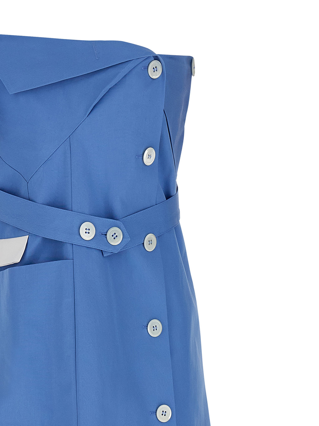 Blue Cotton Short Dress