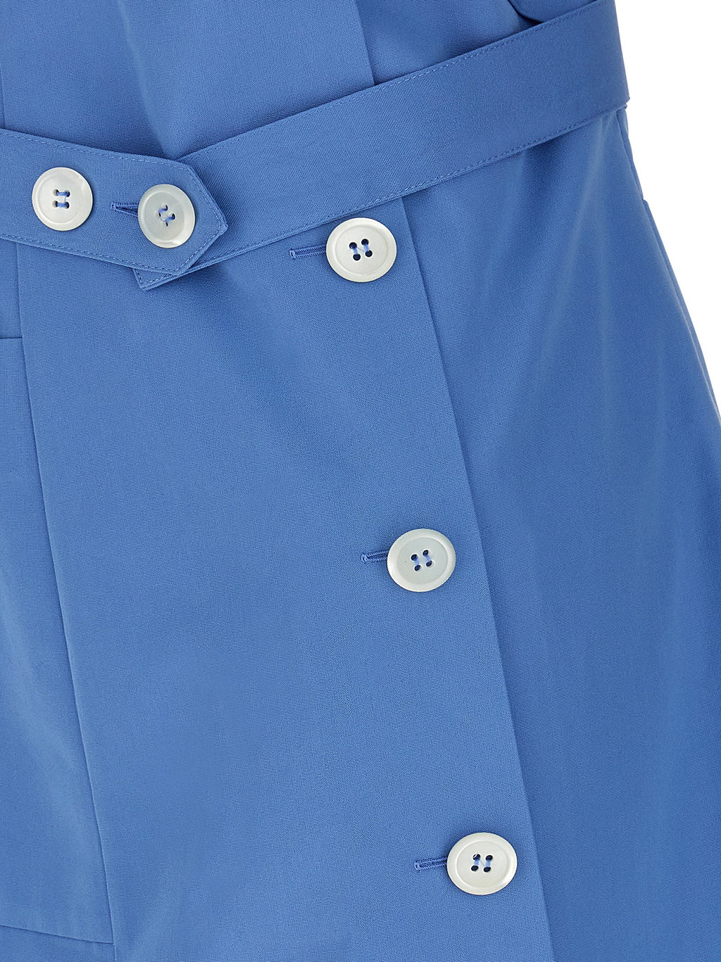 Blue Cotton Short Dress