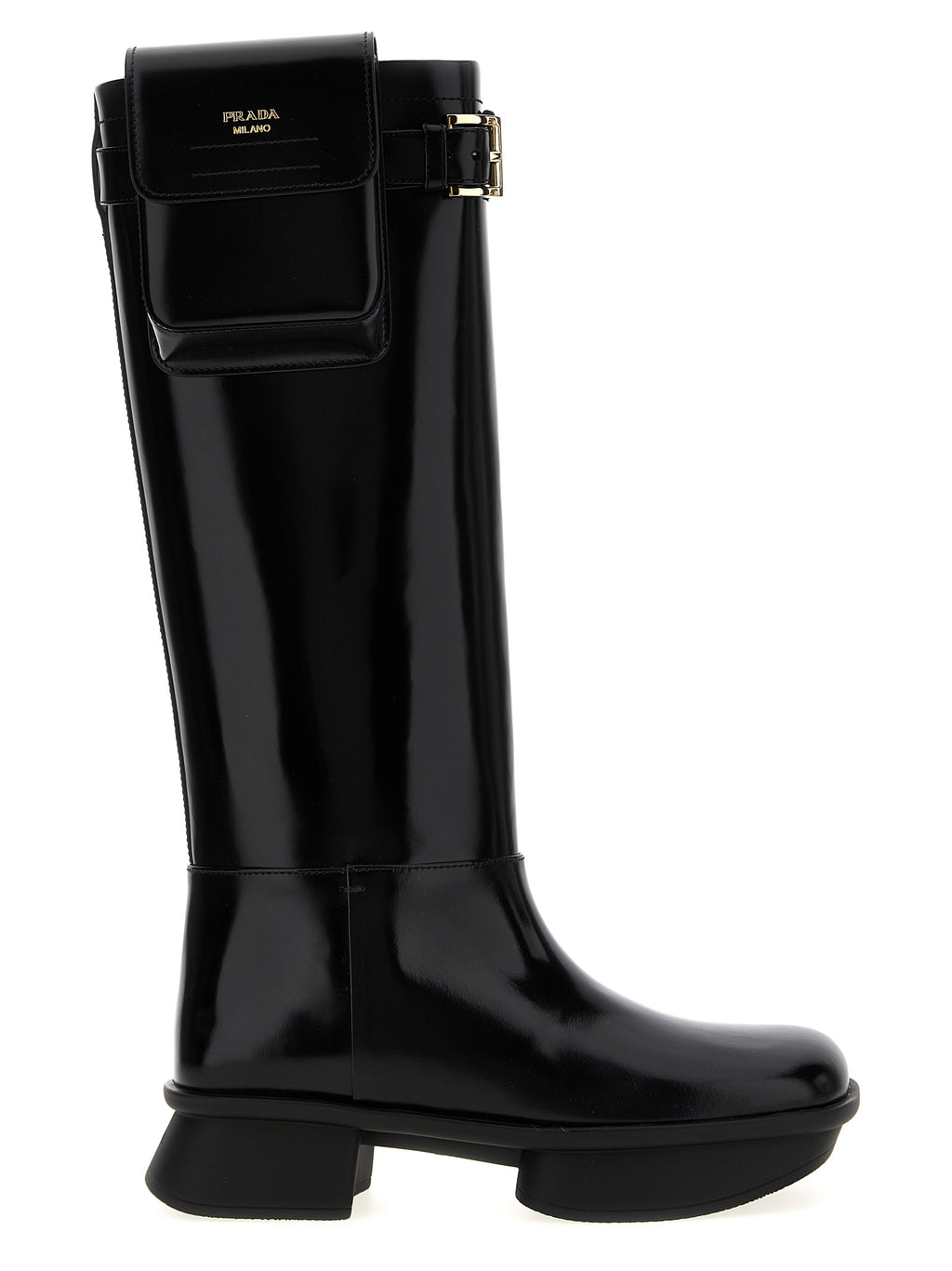 Black Calfskin Over The Knee