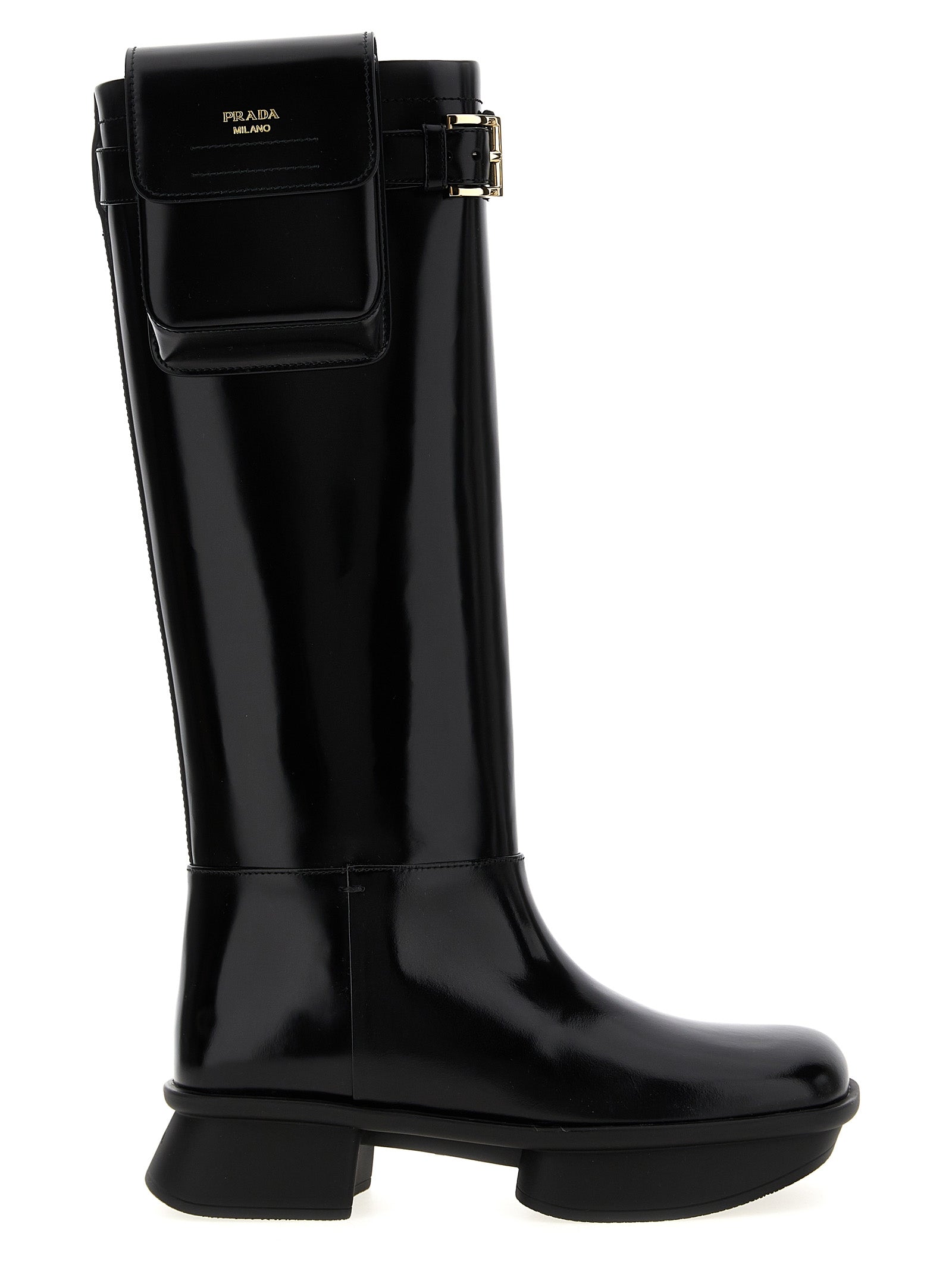 Black Calfskin Over The Knee