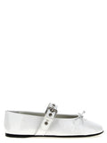 White Calfskin Ballet Flats