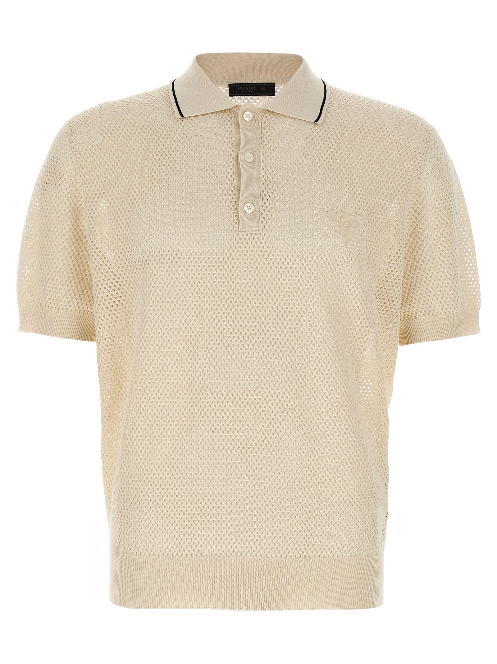 White Silk Polo Shirt