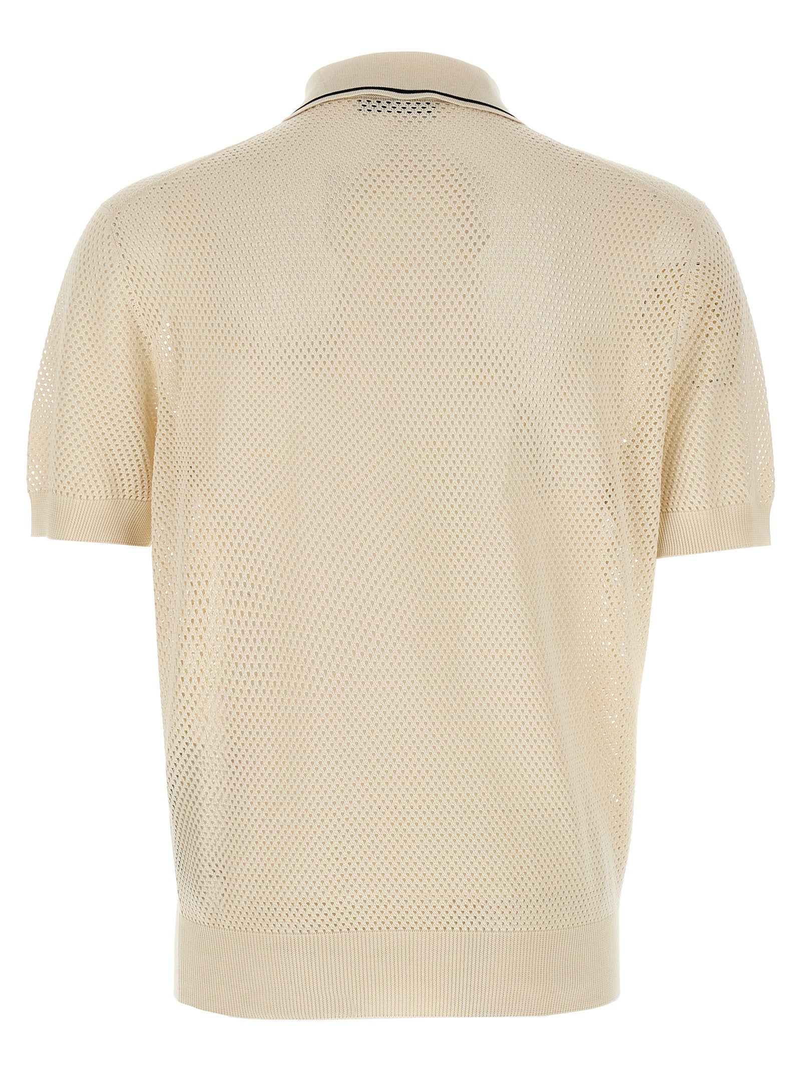 White Silk Polo Shirt