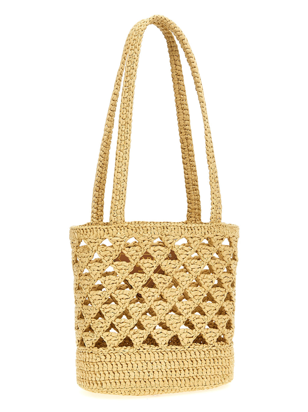 Beige Viscose Handbag