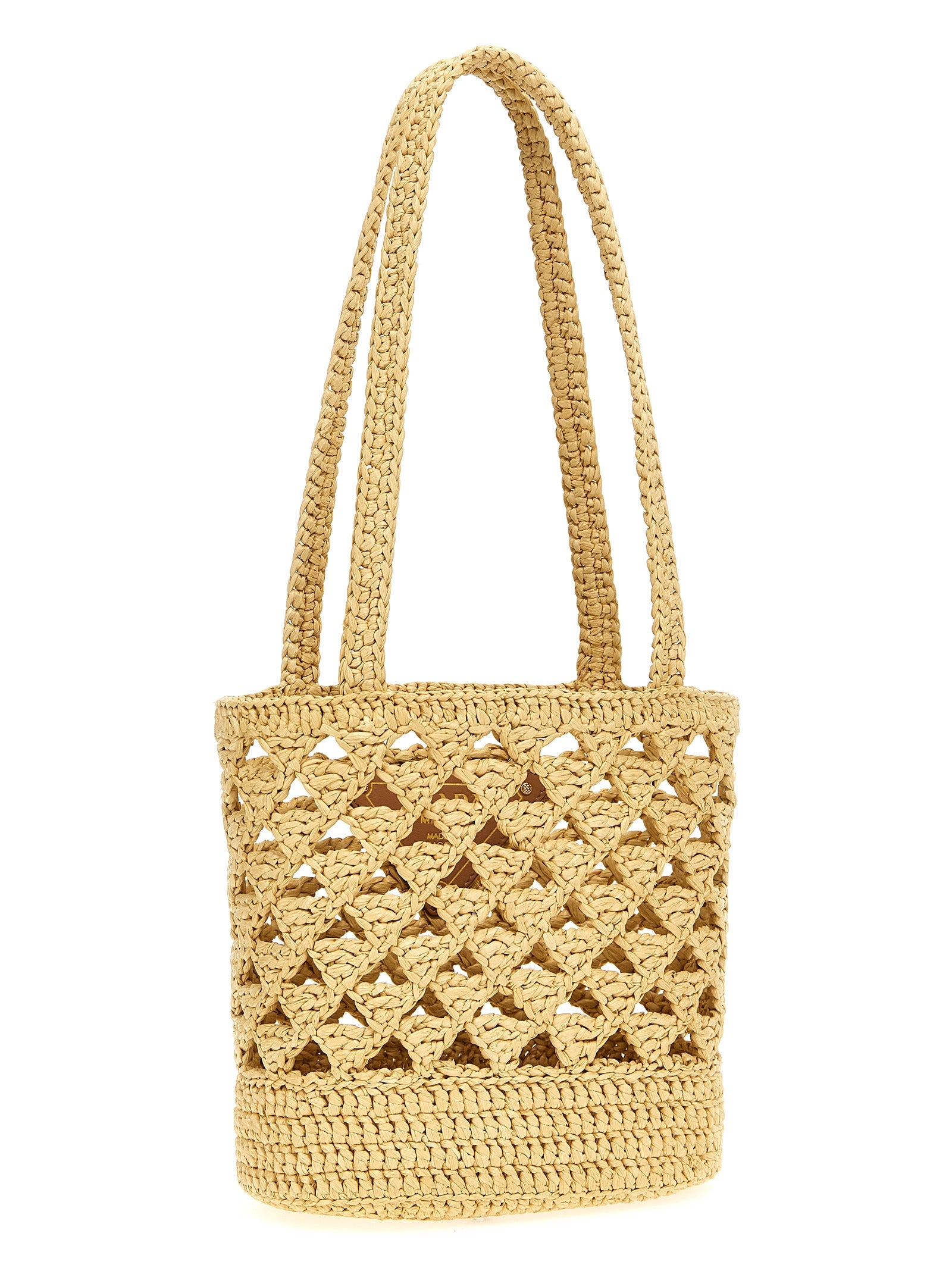 Beige Viscose Handbag