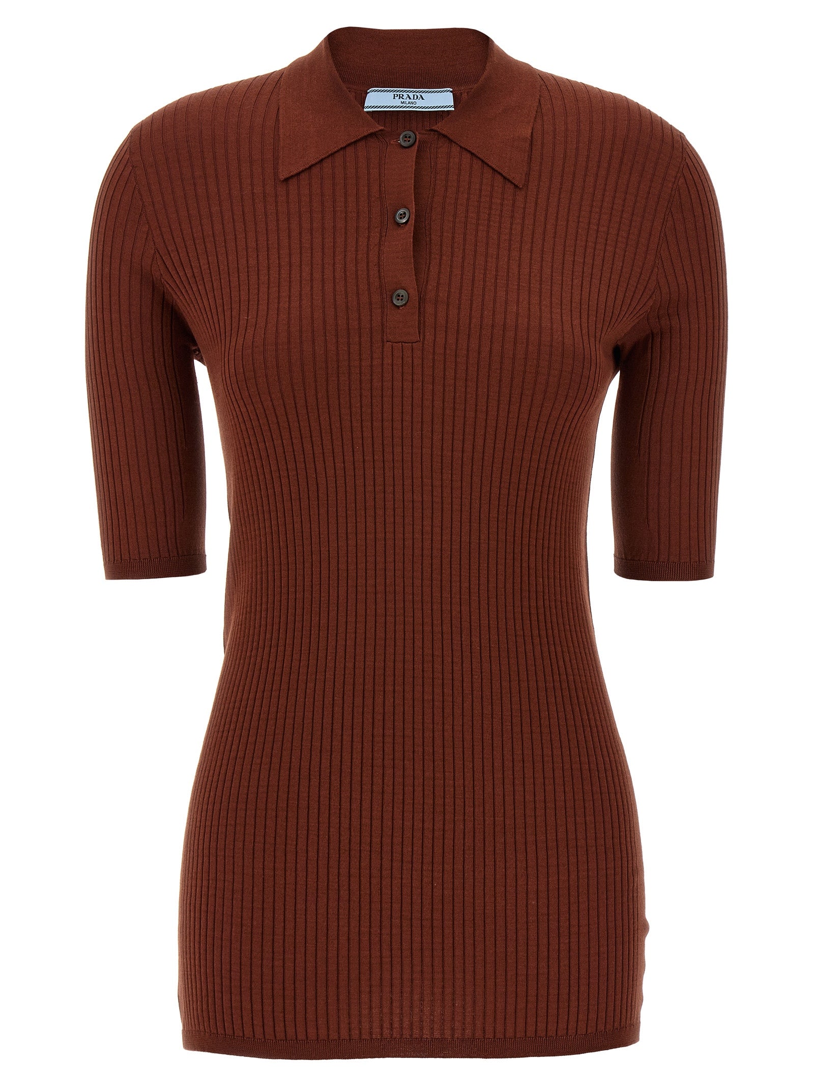 Brown Cotton Polo Shirt