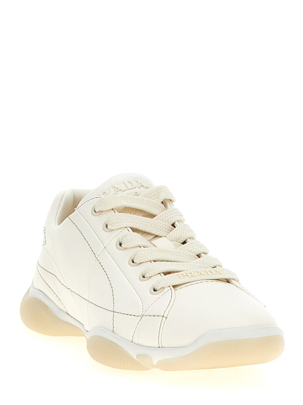 White Lamb Leather Low Top Sneakers