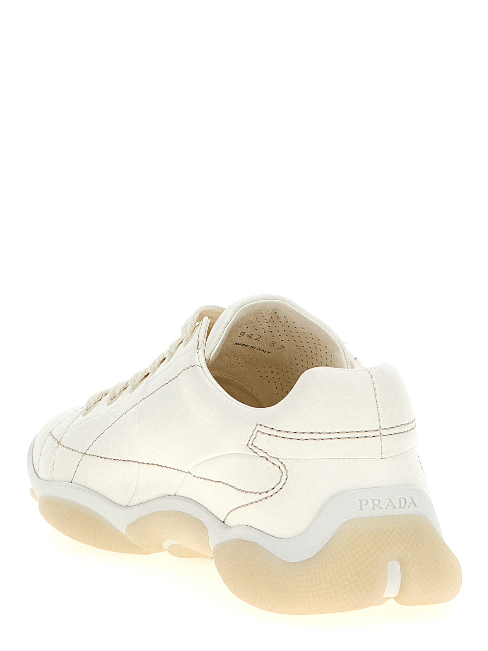 White Lamb Leather Low Top Sneakers