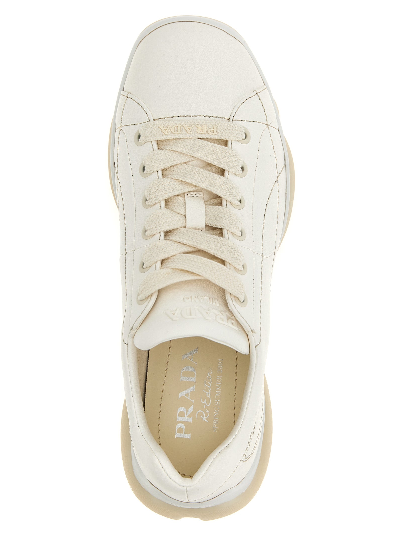 White Lamb Leather Low Top Sneakers