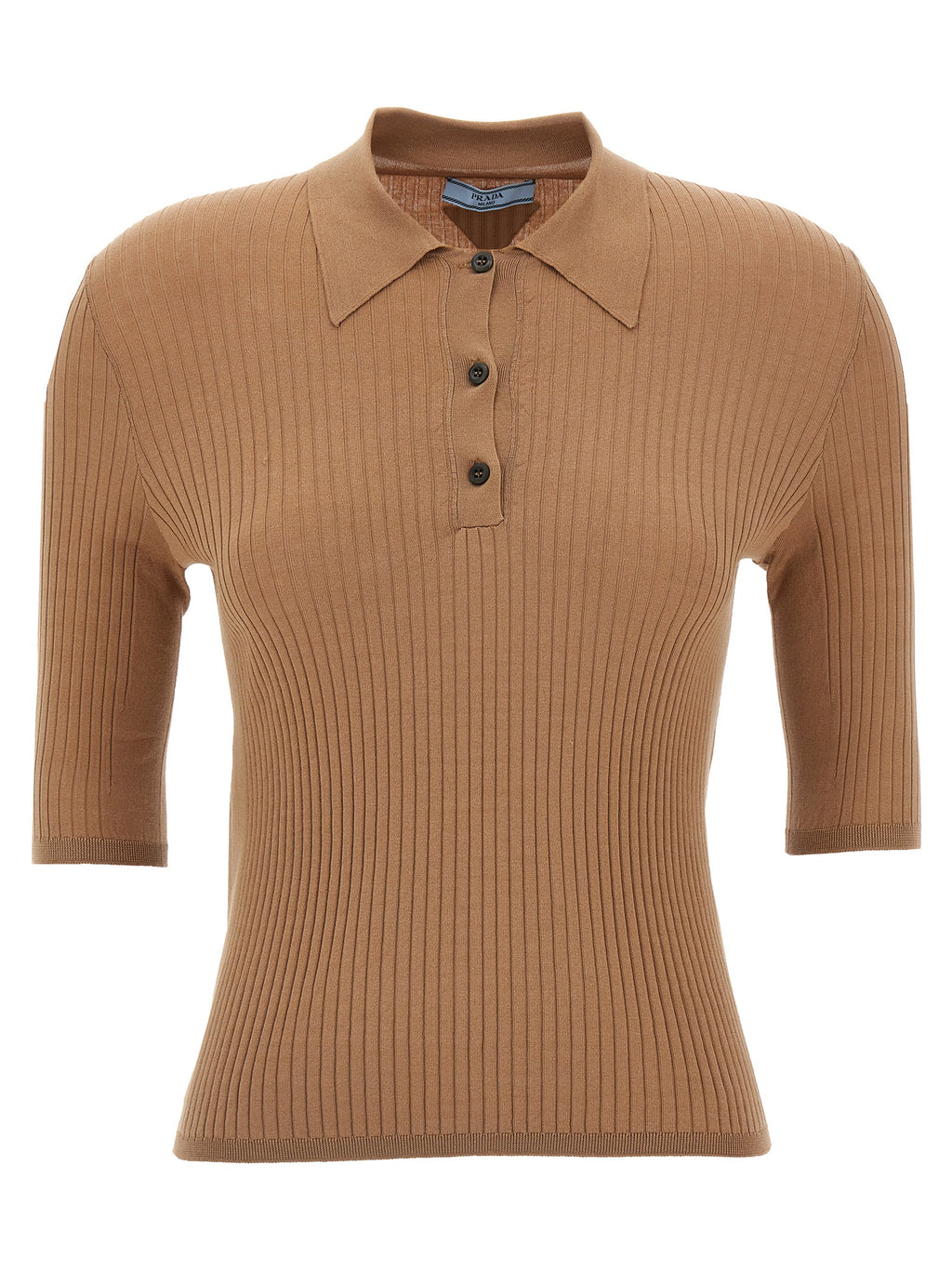 Beige Cotton Polo Shirt