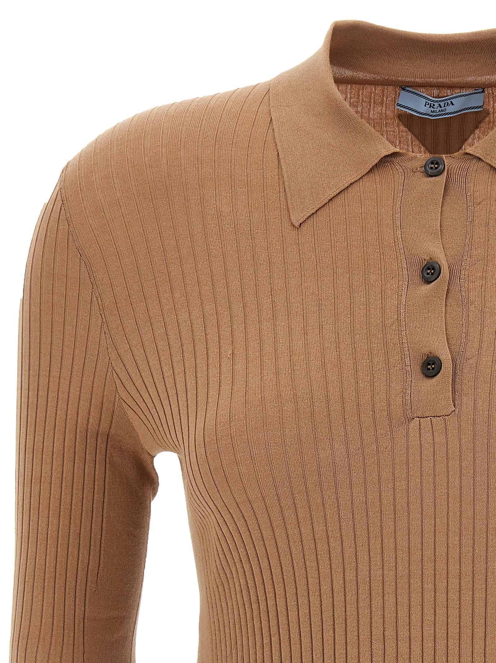 Beige Cotton Polo Shirt