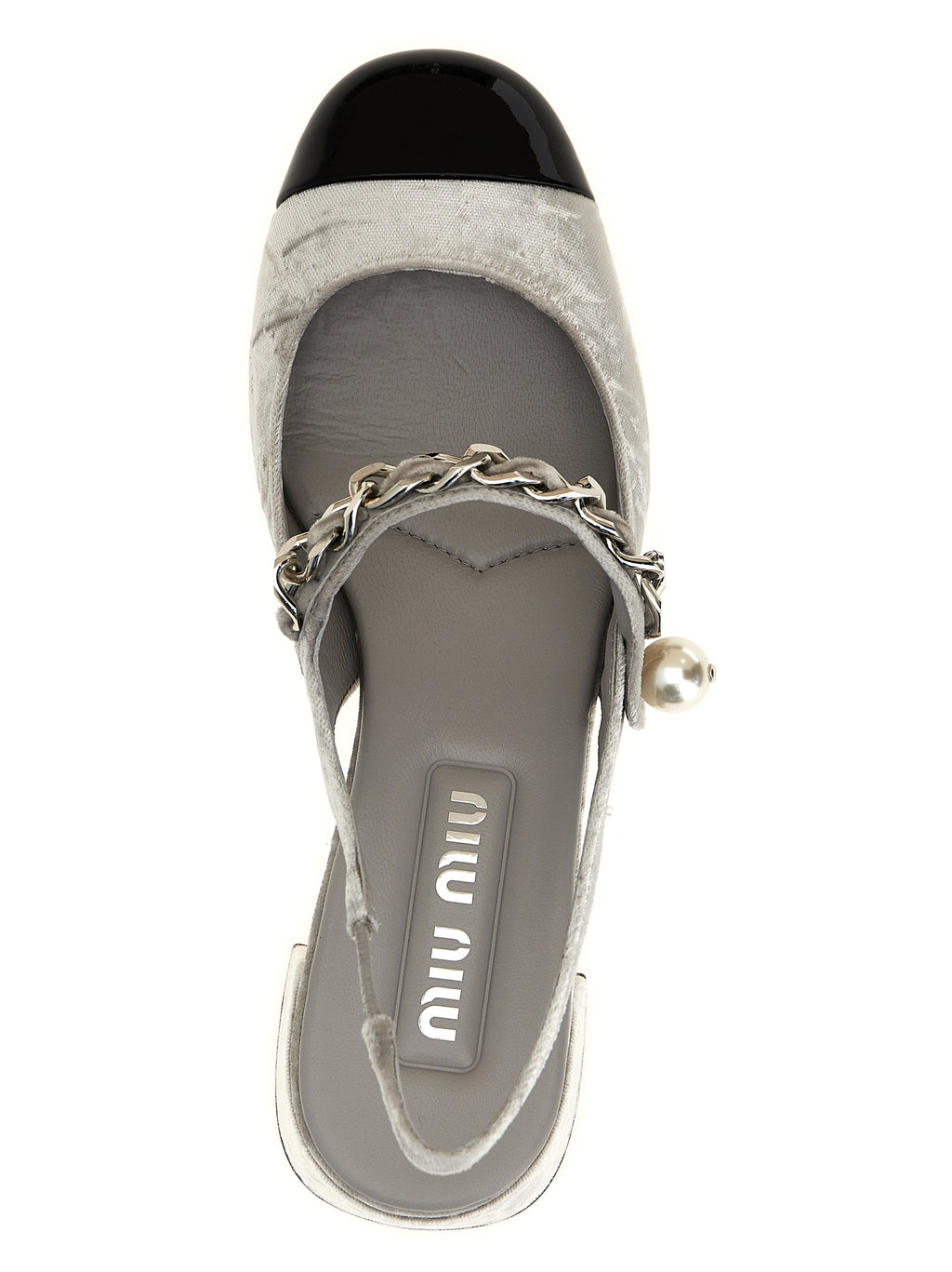 Silver Calfskin Mid Heel Pumps