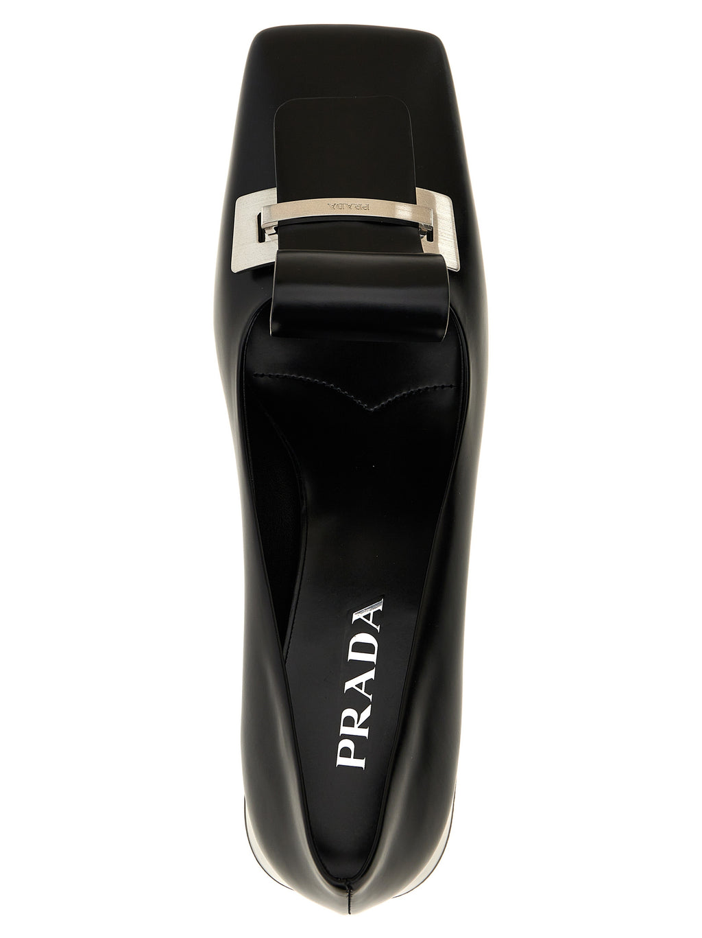 Black Calfskin Mid Heel Pumps