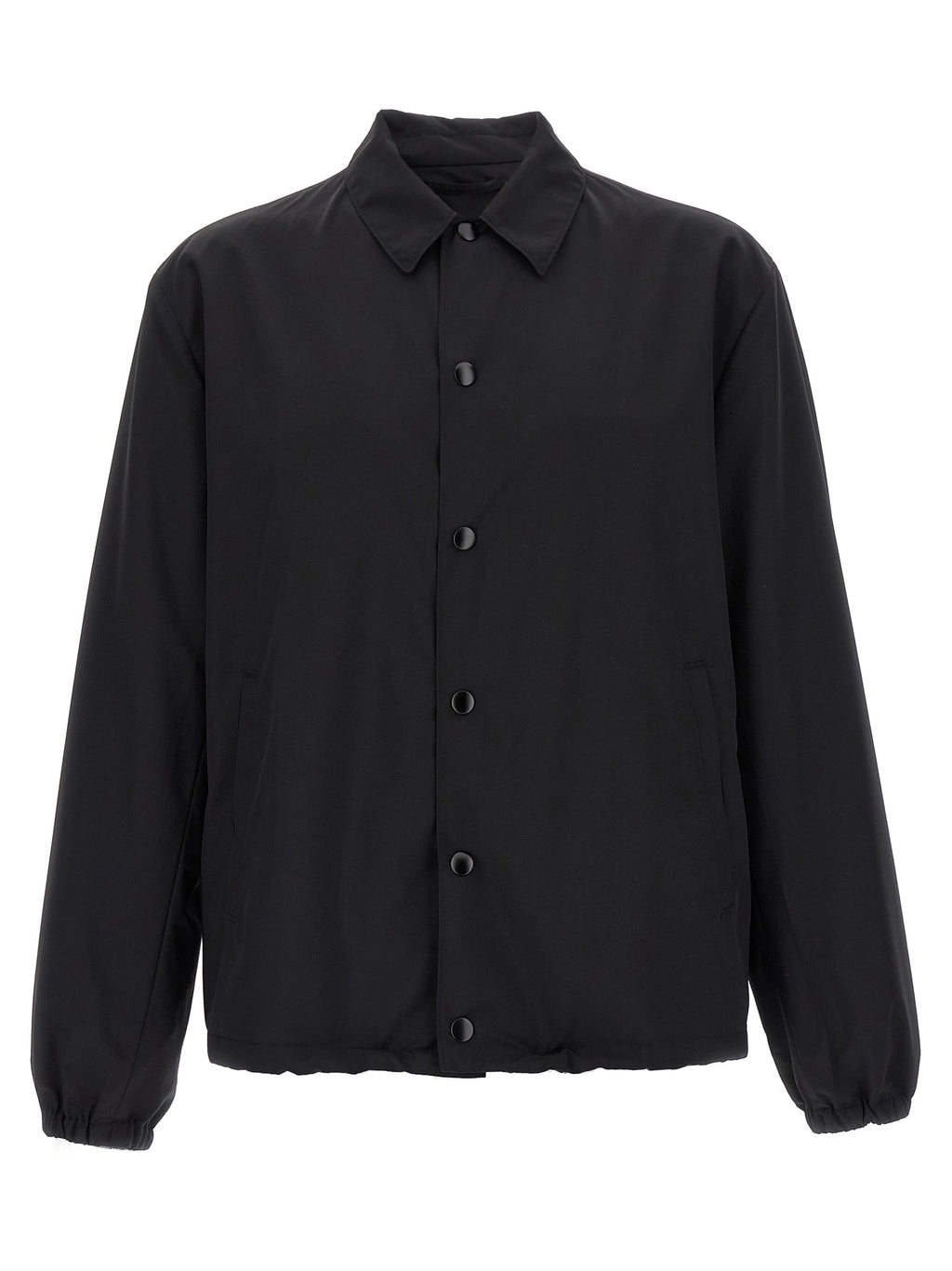 Black Virgin Wool Full-Length Jacket