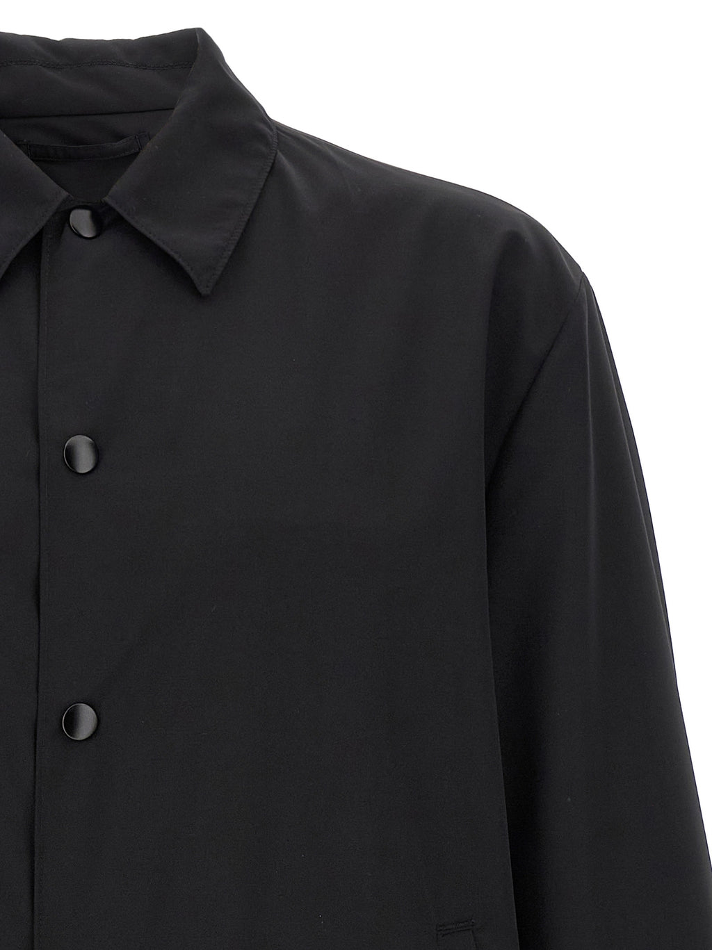 Black Virgin Wool Full-Length Jacket