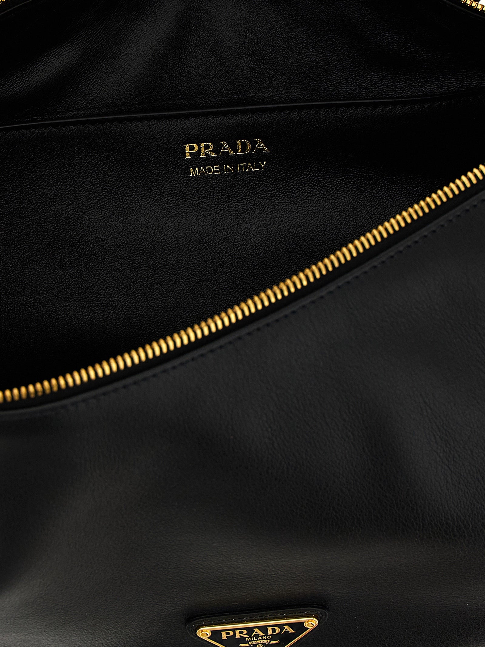 Black Calfskin Shoulder Bag
