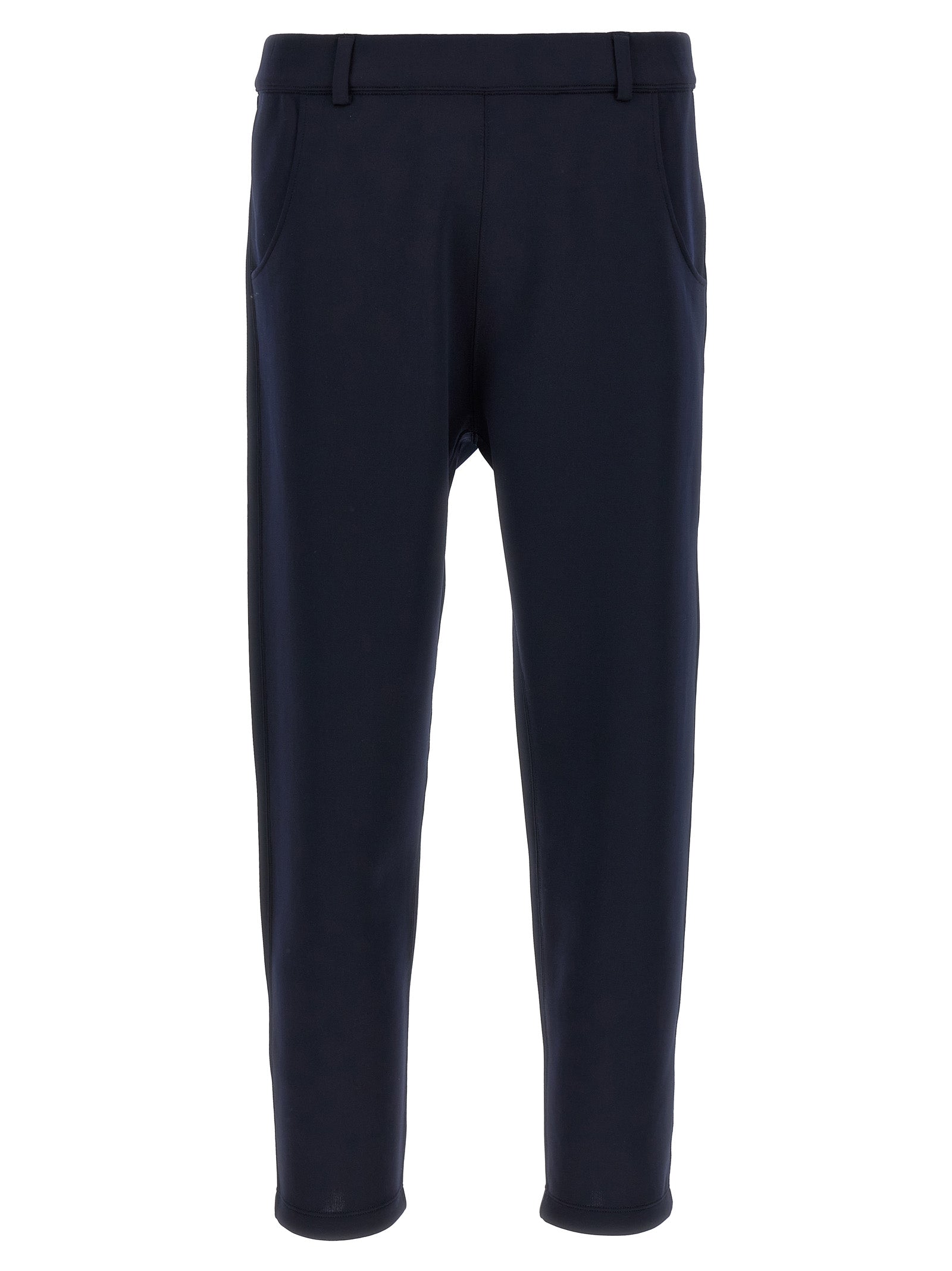 Blue Polyester Casual Pants