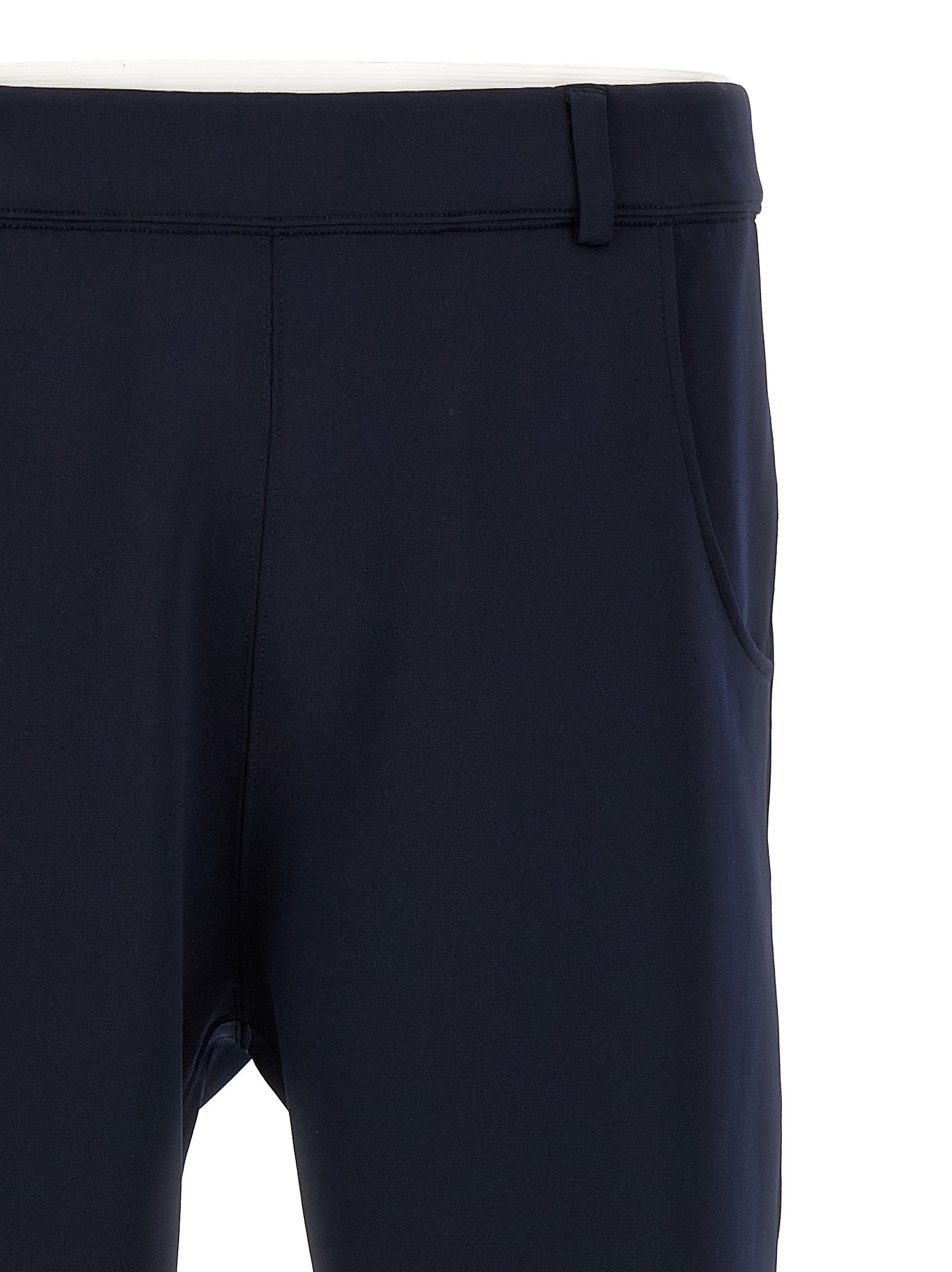 Blue Polyester Casual Pants