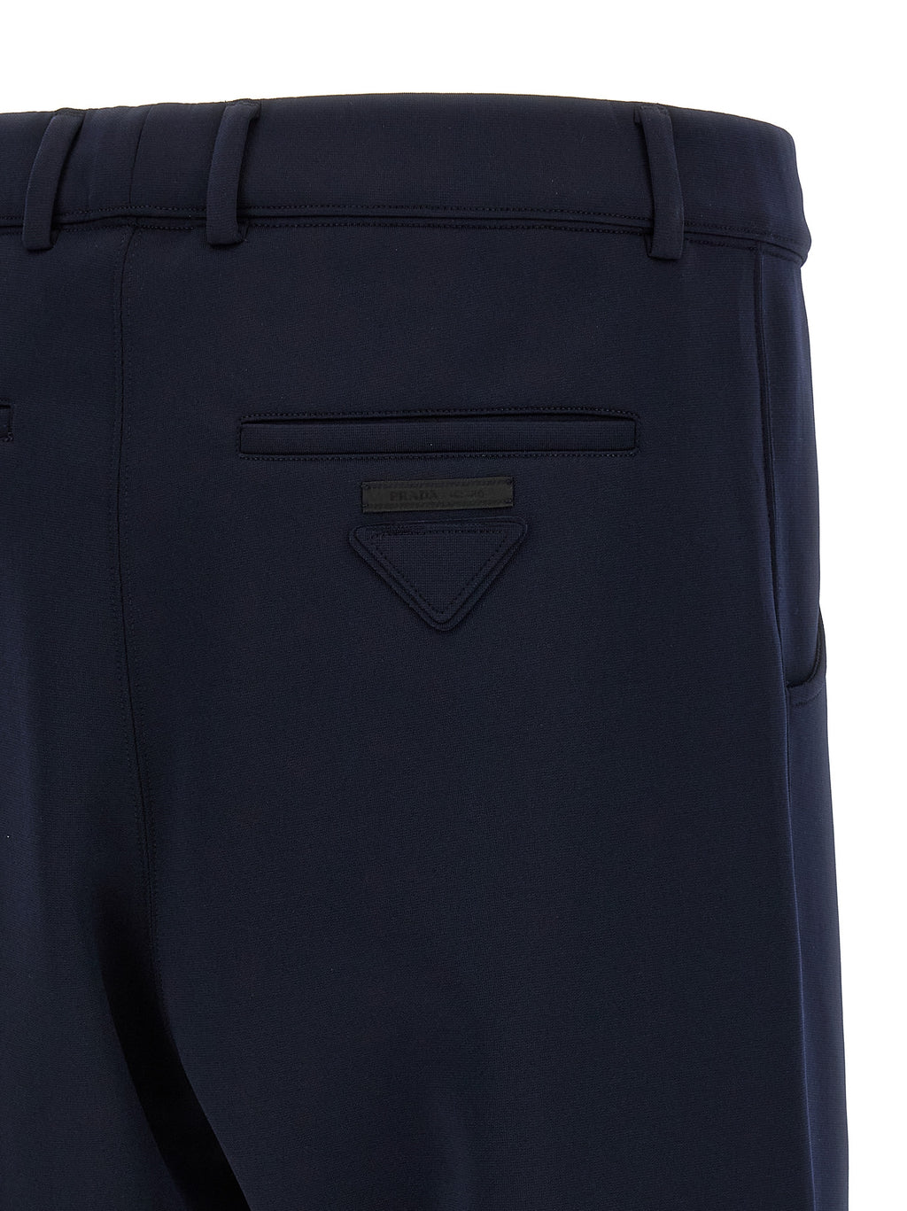 Blue Polyester Casual Pants