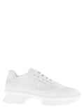 White Polyester Athletic Sneakers