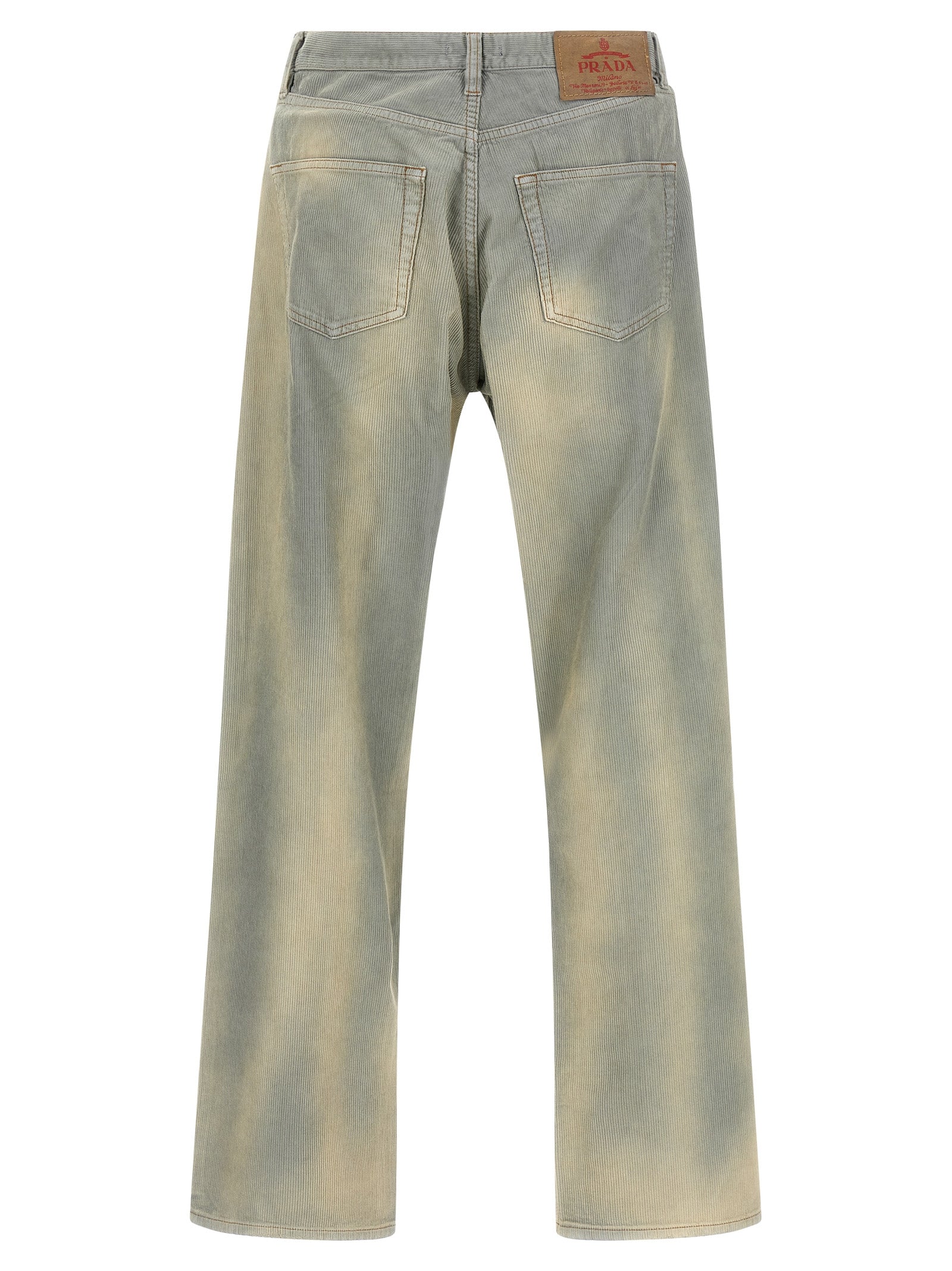 Blue Cotton Casual Pants