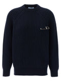 Blue Virgin Wool Cardigan
